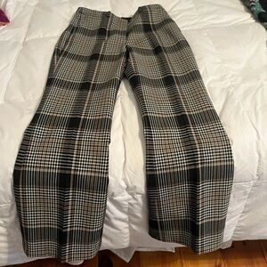Theory Black and White Checkered Dress Pants